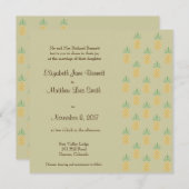 Bilingual Tropical Wedding Einladung Square (Vorne/Hinten)