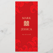 Bilingual Vietnamese English Wedding Menu Menükarte (Rückseite)