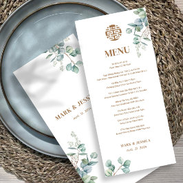 Bilingual Vietnamese Eucalyptus Song Hy Menükarte