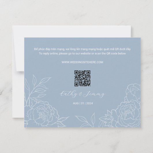 Bilingual Vietnamese Peony Dusty Blue UAWG (Rückseite)