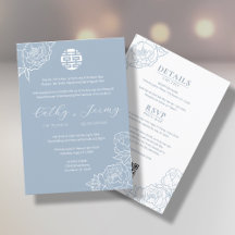 Bilingual Vietnamese Peony Song Hy Dusty Blue