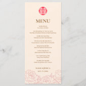 Bilingual Vietnamese Peony Song Hy Wedding Menu Menükarte (Vorderseite)