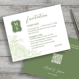 Bilingual Vietnamese Ranunculus Wedding Einladung