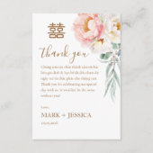 Bilingual Vietnamese Wedding Peony Dankeskarte (Vorderseite)