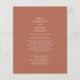 Bilingual Wedding Boda Terracotta Moderne Flyer