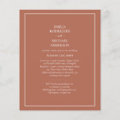 Bilingual Wedding Boda Terracotta Moderne Flyer (Hinten)