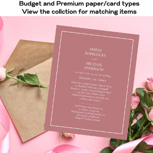 BILINGUAL Wedding Einladung Dusty Rose Pink Flyer