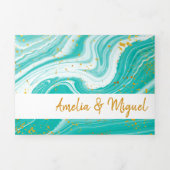 Bilingual Wedding Einladung - Marmor in einem (Cover)