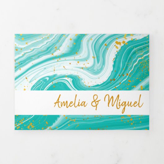 Bilingual Wedding Einladung - Marmor in einem (Cover)