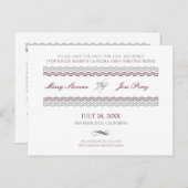 Bilingual Wedding Save the Date Postcard Ankündigungspostkarte (Vorne/Hinten)