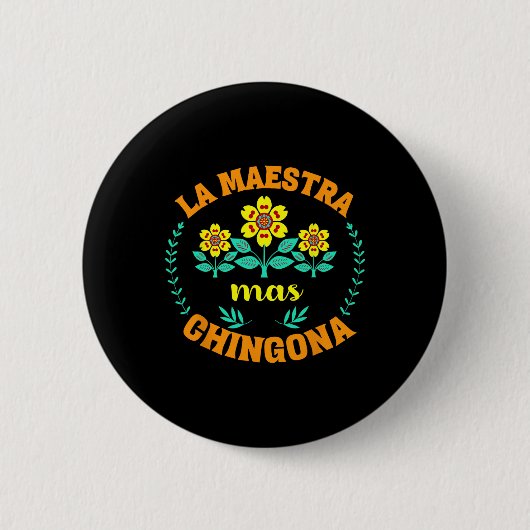 Bilinguale Lehrerin Zurück zur Schule Spanischlehr Button (Vorderseite)