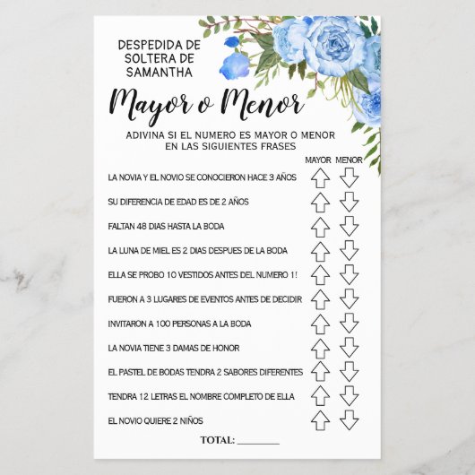 Bilinguale Spielkarte im Ofen oder unter dem Braut Flyer (Hinten)