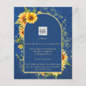 Bilingüe Rústico Azul Amarillo Girasoles Boda (Rückseite)