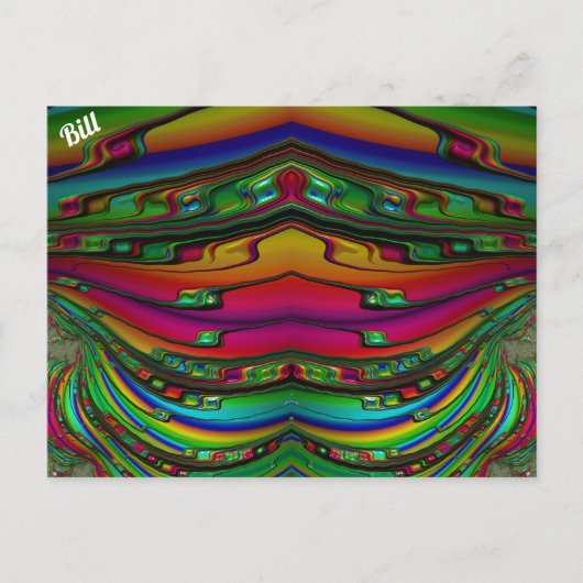 BILL~ 3D Fraktal Design Muster ~ Multicolor Postkarte (Vorderseite)