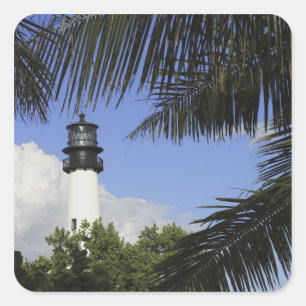 Bill Baggs Cape Florida Leuchtturm, Bill Baggs 2 Quadratischer Aufkleber