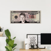 Bill Clinton $3 Bill Poster (Heimbüro)