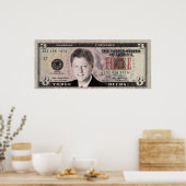 Bill Clinton $3 Bill Poster (Küche)