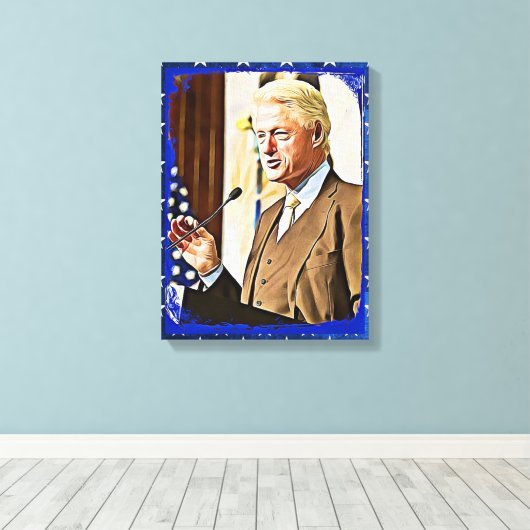 Bill Clinton 42. Präsident Keepake Leinwand Art (Insitu (Holzboden))