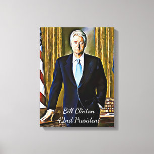 Bill Clinton 42. Präsident Keepake Leinwand Art