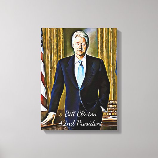 Bill Clinton 42. Präsident Keepake Leinwand Art (Vorderseite)