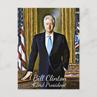 Bill Clinton 42. Präsident Keepake Postcard Postkarte