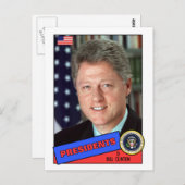 Bill Clinton Baseball Card Postkarte (Vorne/Hinten)