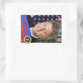 Bill Clinton Baseball Card Rechteckiger Aufkleber (Tasche)