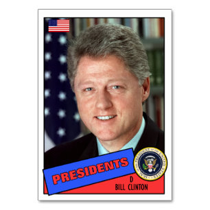 Bill Clinton Baseball Card Tischnummer