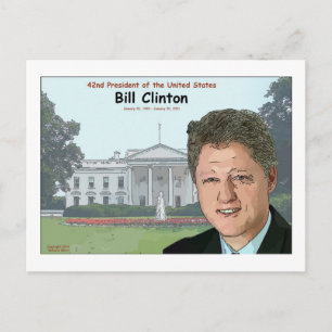 Bill Clinton Cartoon Postkarte