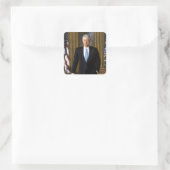 Bill Clinton Offiziell White House Portrait Quadratischer Aufkleber (Tasche)