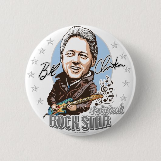 Bill Clinton politisches Rockstar! Knopf Button (Vorderseite)