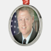 Bill Clinton Silbernes Ornament (Links)