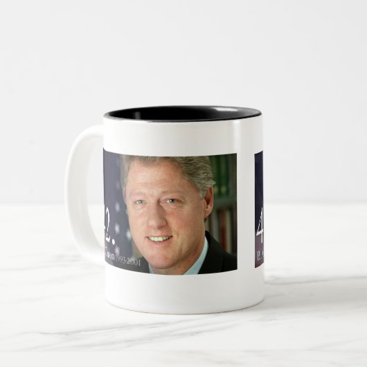 Bill Clinton Zweifarbige Tasse (Vorderseite Links)