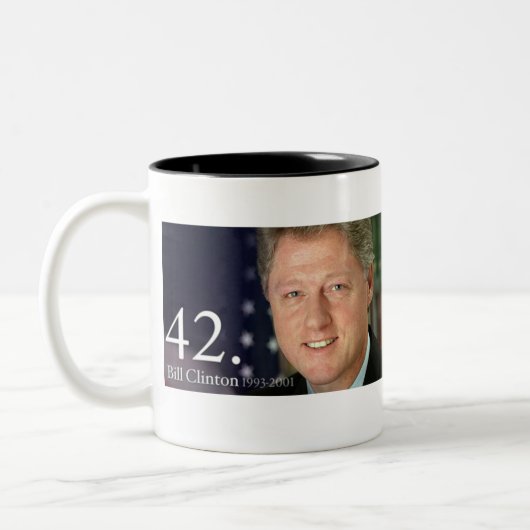 Bill Clinton Zweifarbige Tasse (Links)