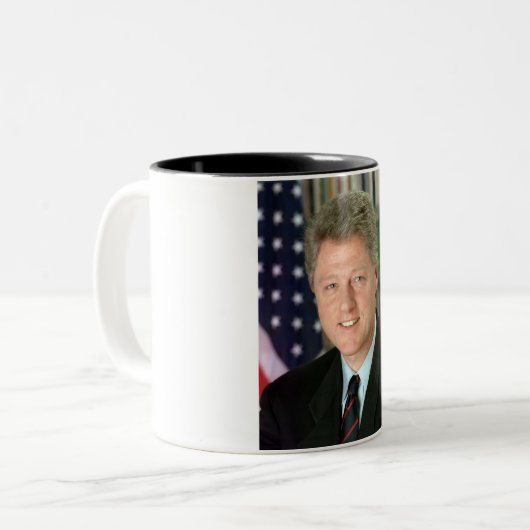 Bill Clinton Zweifarbige Tasse (Vorderseite Links)