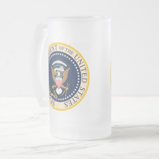 Bill Clintons PräsidentenSiegel-Tasse Mattglas Bierglas (Vorderseite Links)