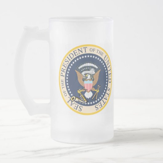 Bill Clintons PräsidentenSiegel-Tasse Mattglas Bierglas (Links)
