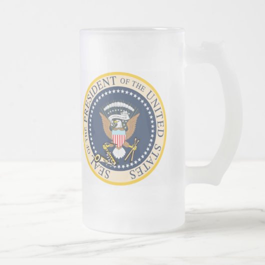 Bill Clintons PräsidentenSiegel-Tasse Mattglas Bierglas (Rechts)