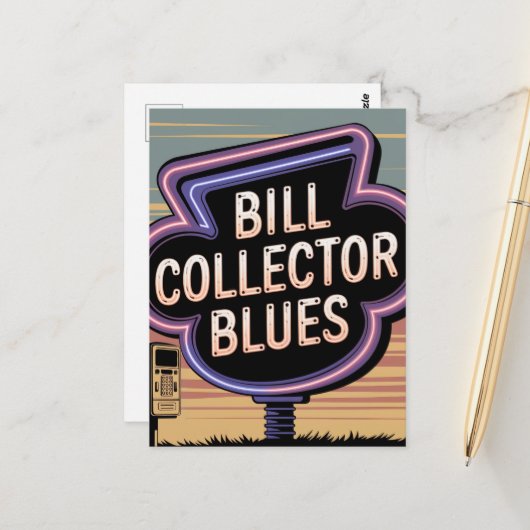 Bill Collector Blues Postkarte (Vorderseite/Rückseite Beispiel)