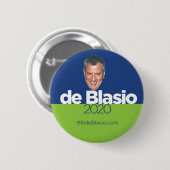 Bill de Blasio für den Präsidenten Button (Vorne & Hinten)