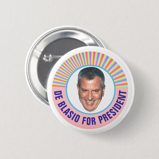 Bill de Blasio für Präsidenten 2020 Button (Vorne & Hinten)