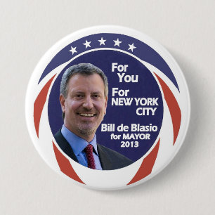 Bill de Blasio NYC Bürgermeister 2012 Button