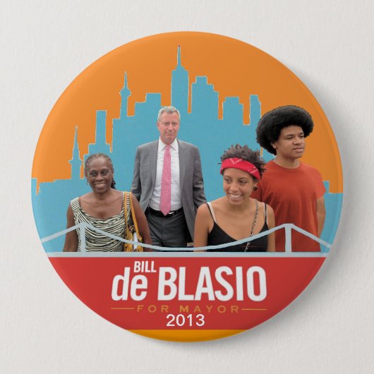 Bill de Blasio u. Bürgermeister 2013 der Button (Vorderseite)