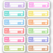 Bill Due Payment Erinnerung Labels Budgeting Plann (Vorderseite)