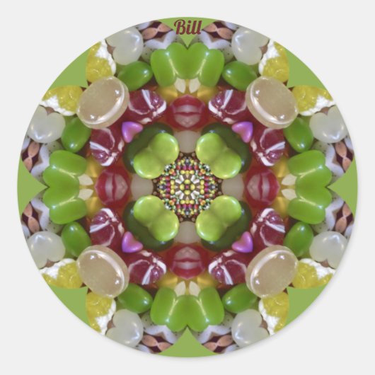 BILL~ EASTER CANDY JELLY BEANS ~ RUNDER AUFKLEBER (Vorderseite)