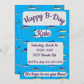 Bill Fish Happy Birthday Einladung (Vorne/Hinten)