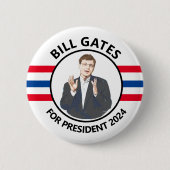 Bill Gates für Präsident 2024 Button (Vorderseite)