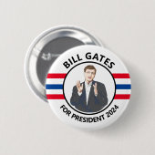 Bill Gates für Präsident 2024 Button (Vorne & Hinten)