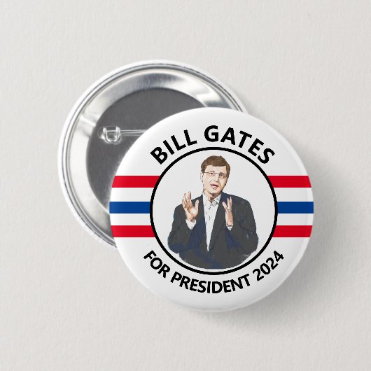 Bill Gates für Präsident 2024 Button (Vorne & Hinten)
