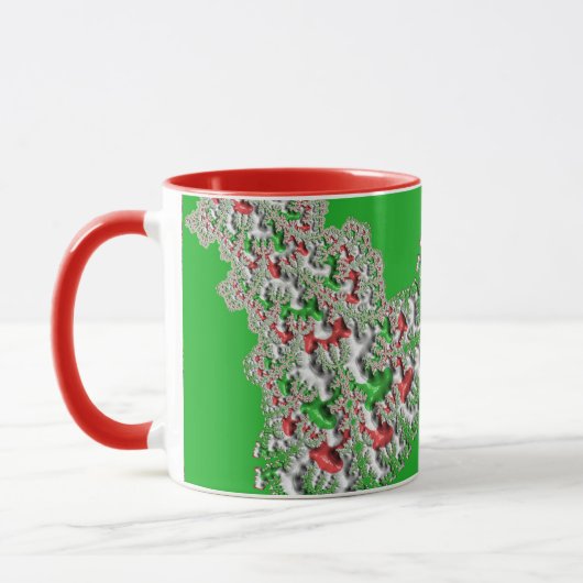 BILL ~ GLOSSY 3D Christmas Red White Green Tasse (Links)